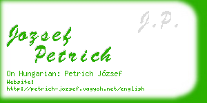 jozsef petrich business card
