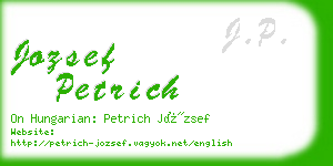 jozsef petrich business card